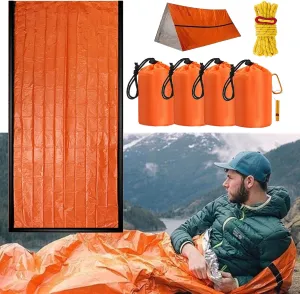 Emergency Sleeping Bag, Emergency Sleeping Bags for Survival 6 Pack, Survival Sleeping Bags Pocket Size Thermal Life Tent Survival Gear Supplies