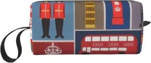 England Symbols print Cosmetic Makeup Bags Pouch with Zipper Makeup Bag Travel Cosmetic Bags,Travel Toiletry Case