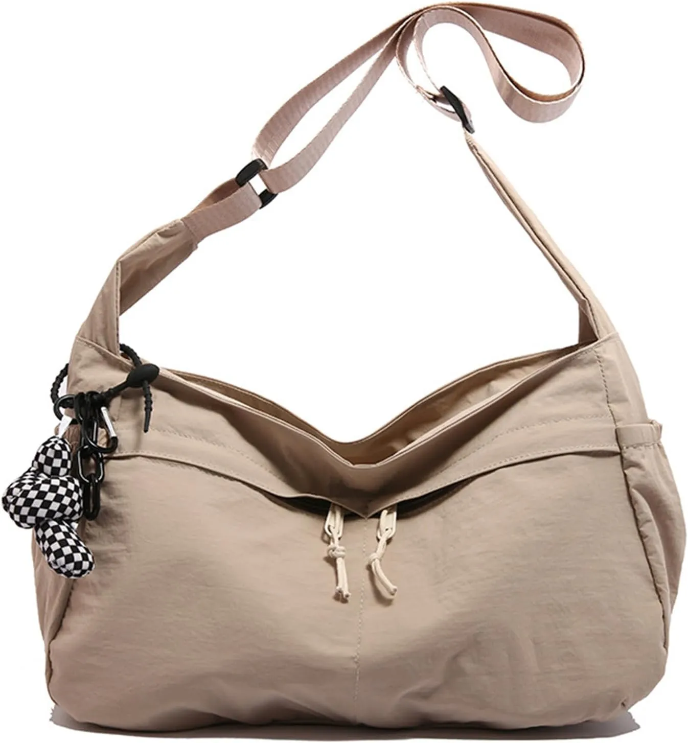 ENOPINK Nylon Crossbody Bags for Women Trendy Crescent Shoulder Bags Lightweight Hobo Bags Purses Adjustable Straps