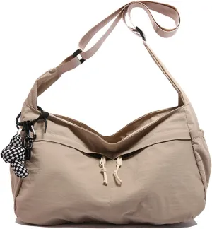 ENOPINK Nylon Crossbody Bags for Women Trendy Crescent Shoulder Bags Lightweight Hobo Bags Purses Adjustable Straps