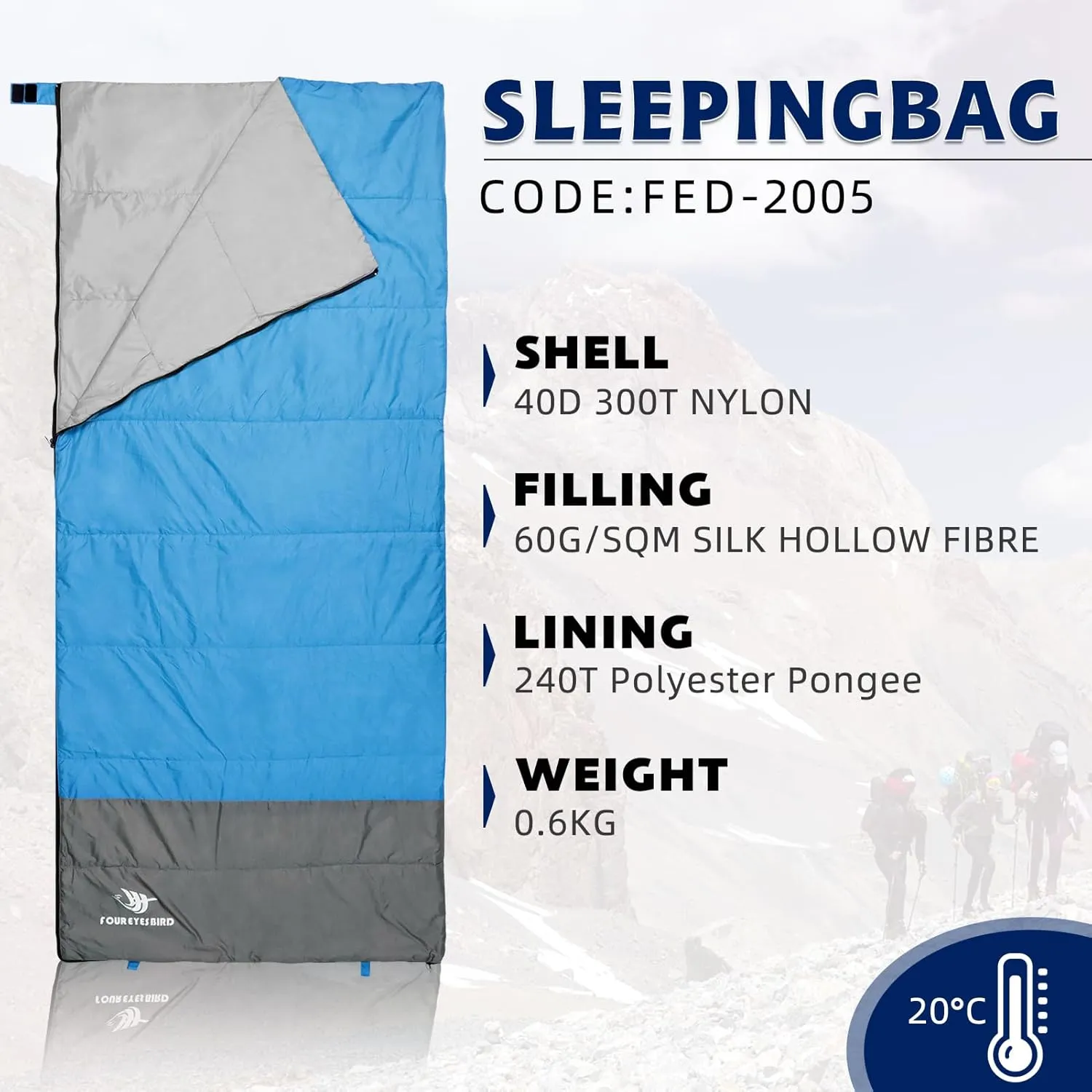 Envelope Sleeping Bag, Three Seasons Constant Temperature Sleeping Bag, Suitable for All Ages, Indoor Hotel Accommodation or Outdoor Travel…