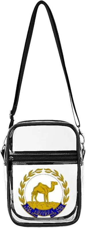 Eritrea National Emblem Unisex Small Crossbody Bags Transparent Shoulder Bag Adjustable Strap Sling Bag