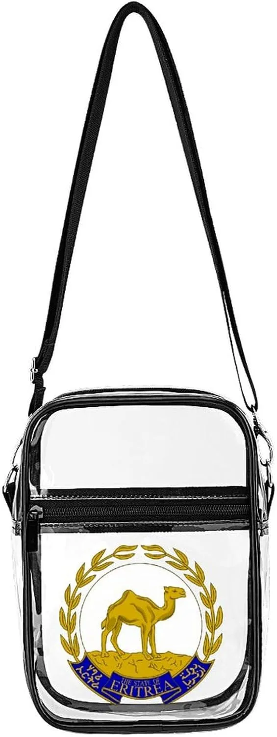 Eritrea National Emblem Unisex Small Crossbody Bags Transparent Shoulder Bag Adjustable Strap Sling Bag