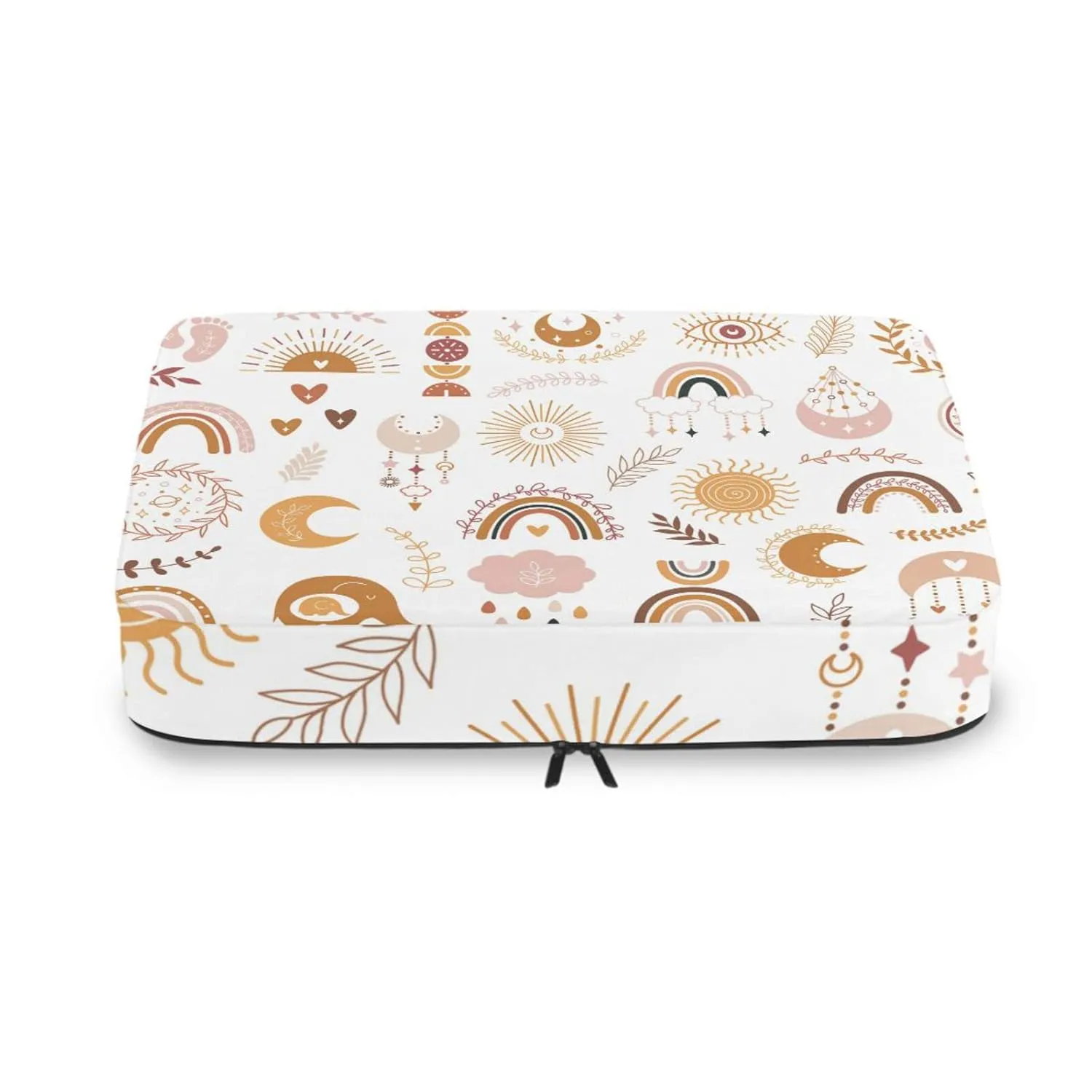 Ethnic Tribal Brown Rainbows Moon, Sun, Cloud, Dreamcatcher 4 Set Packing Cubes, Travel Packing Organizers, 600D Oxford Cloth Toiletry Storage Bag, Luggage Mesh Bags for Accessories