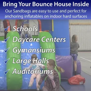 Extra Durable Strong Vinyl Sand Bag | Blue PVC | 21" x 21" | Used to Support and Anchor Inflatables, Bounce Houses, Water Slides, Tents, and More | Holds Up to 50 Pounds | 4 Pack