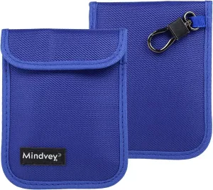 Faraday Bags for Car Key Fobs, Credit Cards, Smart Watches/Data Privacy, Electronic Device Security, Anti-Hacking Card Protection 5G RF & RFID Shielding (2, Blue)