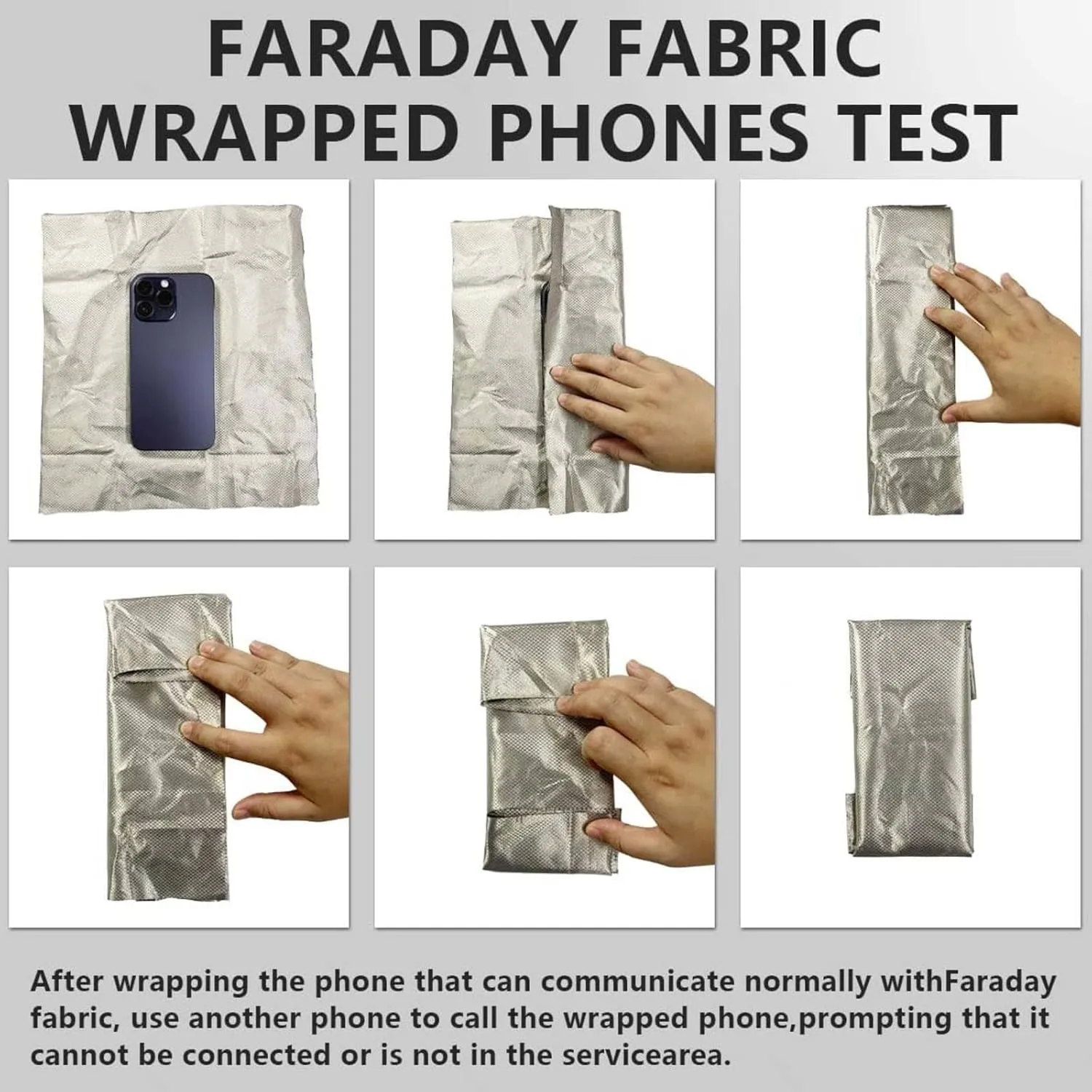 Faraday Fabric Blocking RFID/RF Faraday Bags EMP Proof Faraday Cage Grounding EMI/RFID Shielding Cell Phone/WiFi/Electromagnetic Blocking,silver-1x1.1m