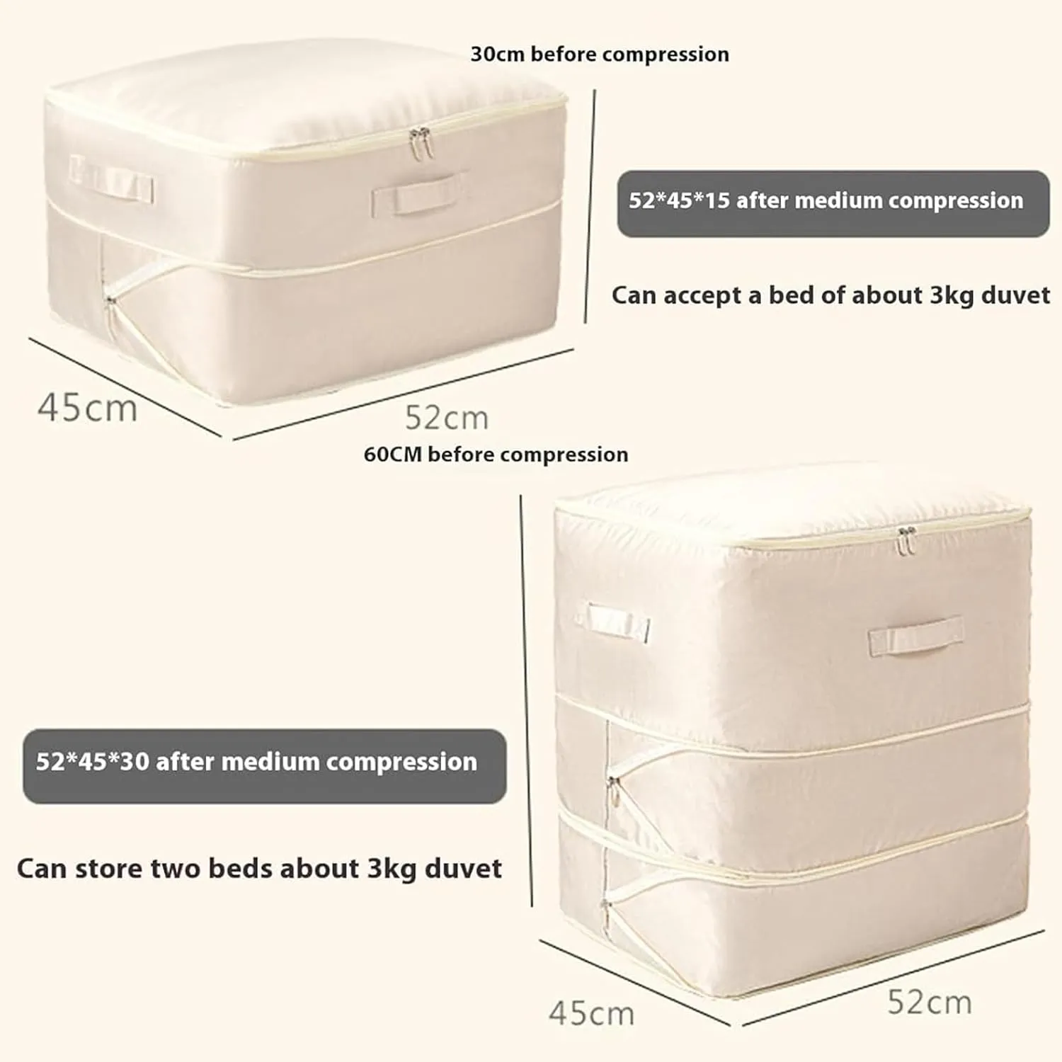 FETNHU Ultra Space Saving Self Compression Organizer, Heavy Duty Moving Bags, Travel Packing Organizers Storage Tote for Clothes Comforters,Blankets,Bedding (Black,XL)