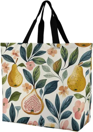 Figs And Pears Handbags Lightweight Travel Shoulder Bag Portable Cute Shopping Beach Market Bag for Men Women Hiking Yoga Gym Swimming Travel Holiday Gift