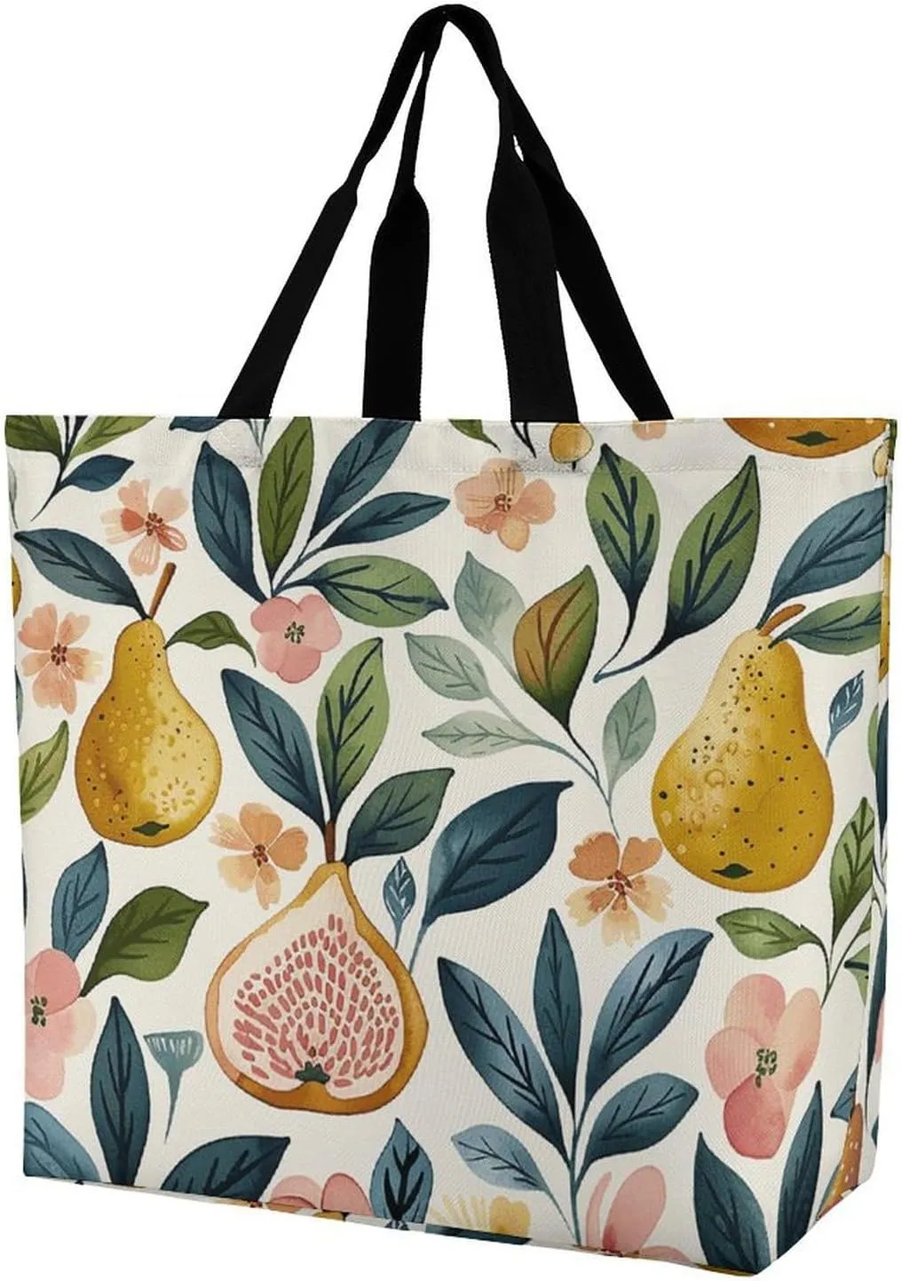 Figs And Pears Handbags Lightweight Travel Shoulder Bag Portable Cute Shopping Beach Market Bag for Men Women Hiking Yoga Gym Swimming Travel Holiday Gift
