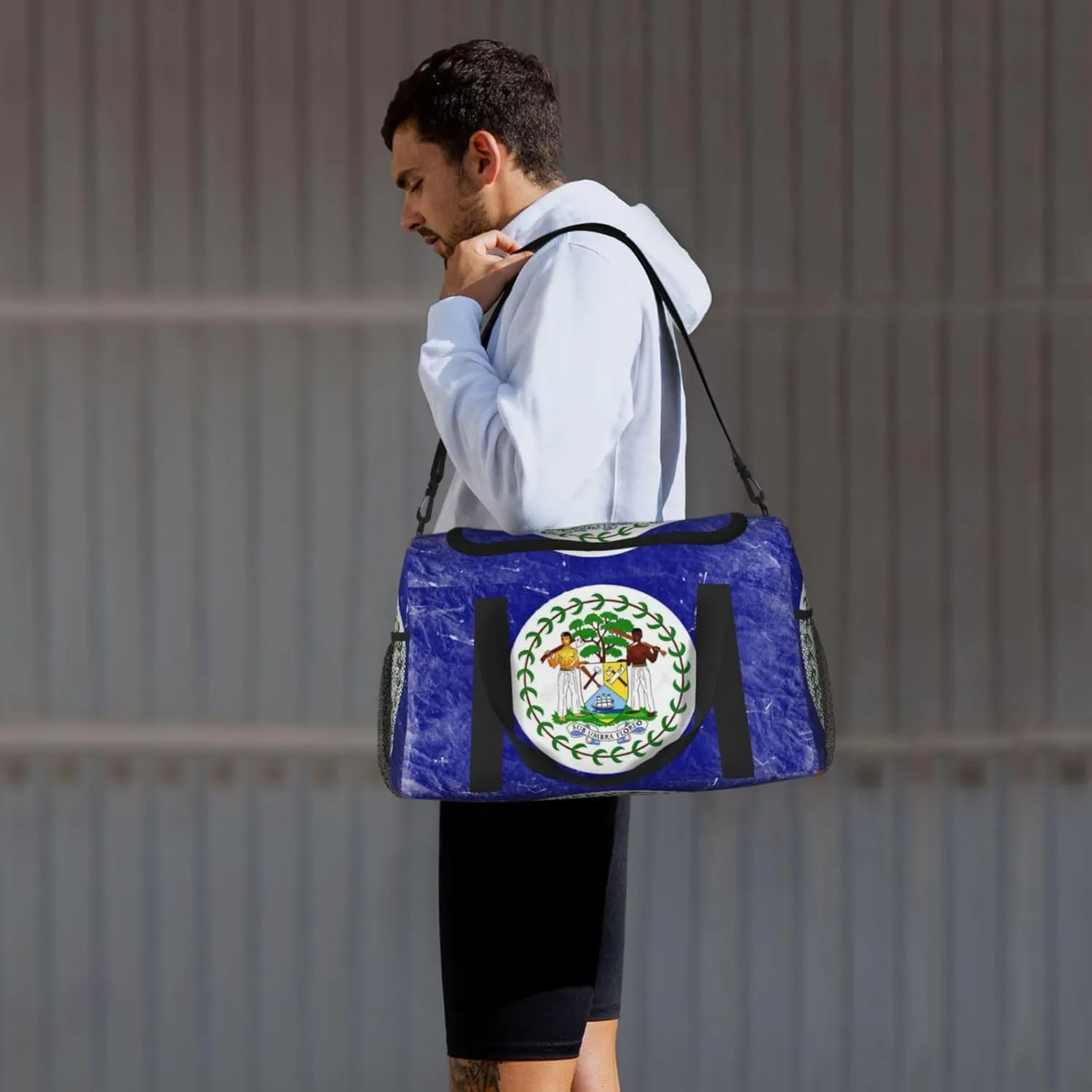 Flag Of Belize Travel Duffel Bag Large Foldable Waterproof Overnight Bag For Beach Swim Bags Pool Sports Gym