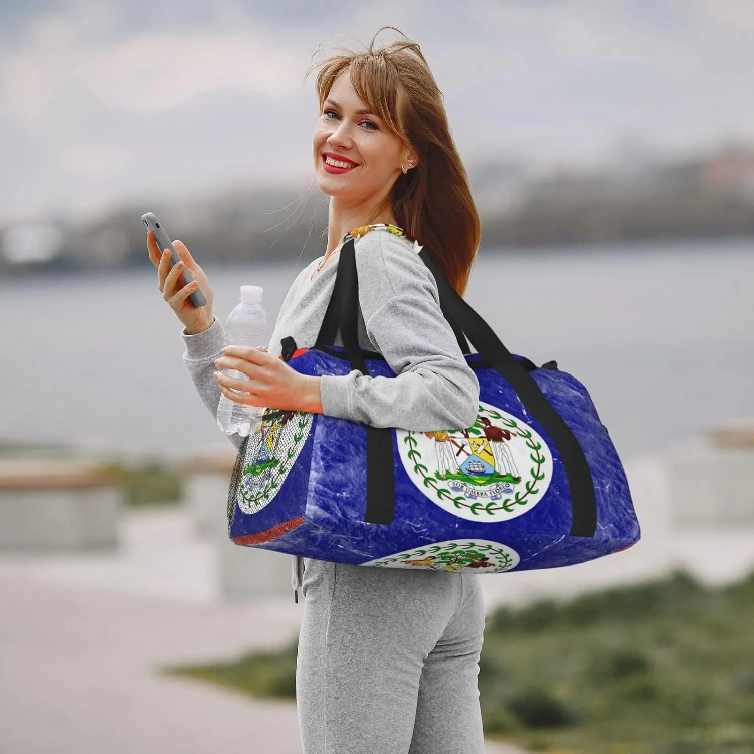 Flag Of Belize Travel Duffel Bag Large Foldable Waterproof Overnight Bag For Beach Swim Bags Pool Sports Gym