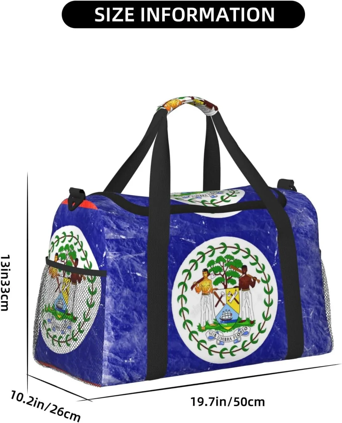 Flag Of Belize Travel Duffel Bag Large Foldable Waterproof Overnight Bag For Beach Swim Bags Pool Sports Gym