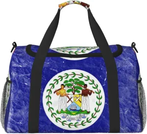 Flag Of Belize Travel Duffel Bag Large Foldable Waterproof Overnight Bag For Beach Swim Bags Pool Sports Gym