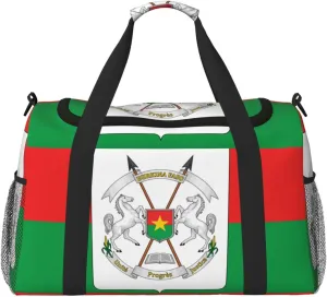 Flag Of Burkina Travel Duffel Bag Large Foldable Waterproof Overnight Bag For Beach Swim Bags Pool Sports Gym
