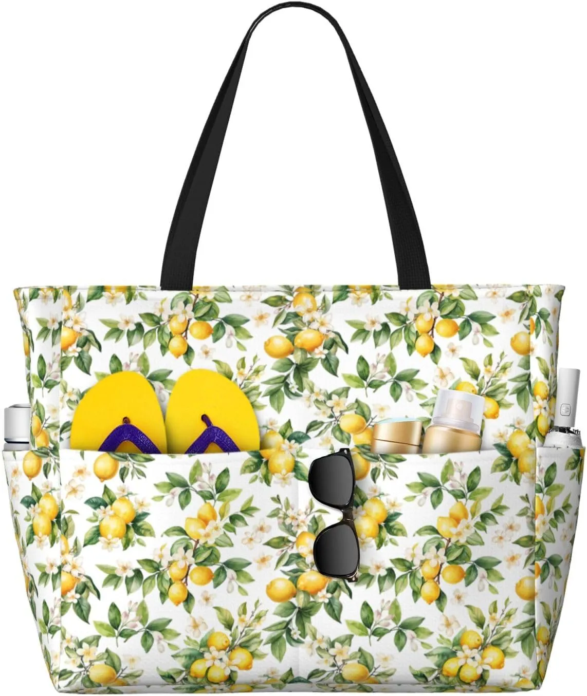Flamingo Leaves Monstera Tropical Large Capacity Travel Bag Lightweight Shopping Handbag Beach Tote Bags Work Bag