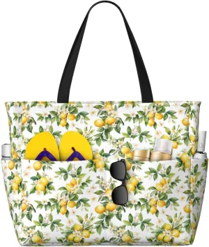 Flamingo Leaves Monstera Tropical Large Capacity Travel Bag Lightweight Shopping Handbag Beach Tote Bags Work Bag