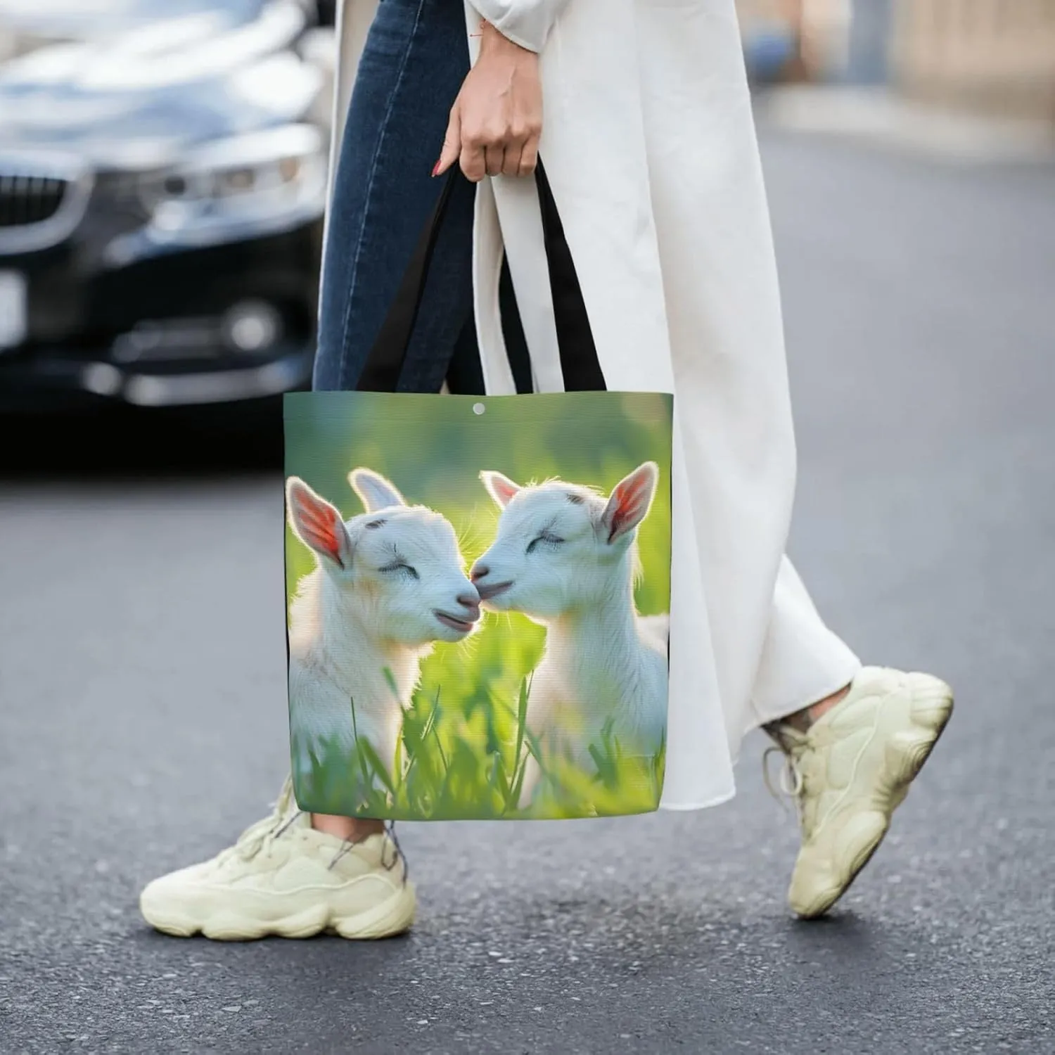 Flower Animal Bird Canvas Shoulder Bag Reusable Tote Bag Soft Lightweight Cloth Bags For Women Girls Lady Casual