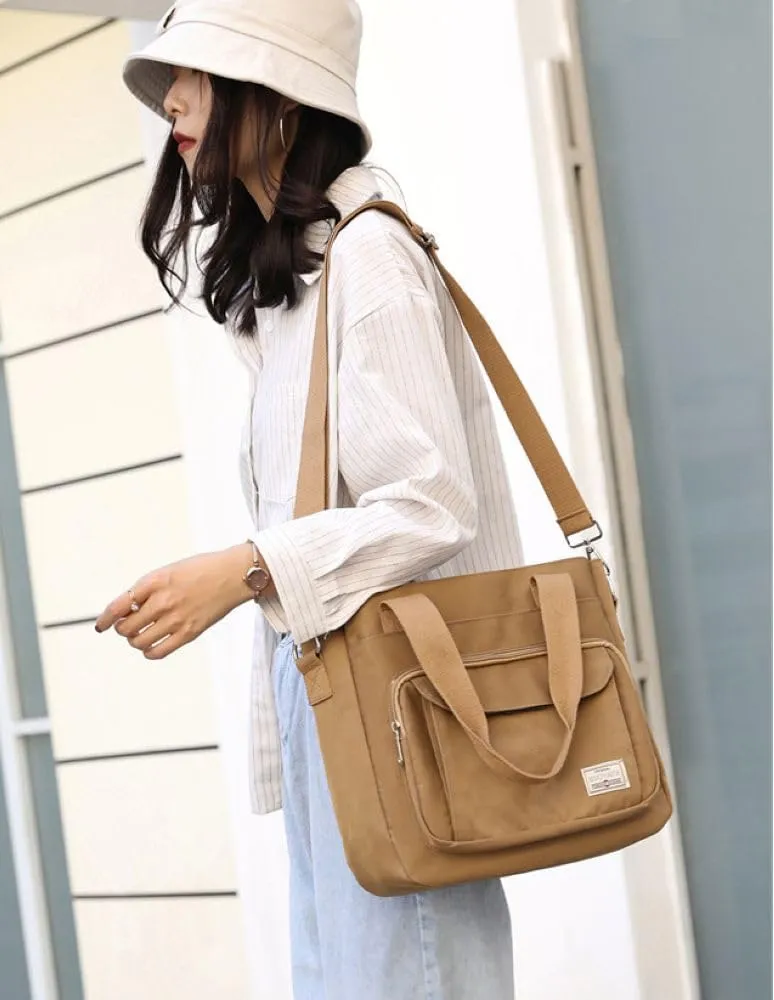 Foldable Tote Bag With Zipper, Large Purses for Women Shoulder Bag,Top Handle Satchel Handbag for Travel Work S-1044