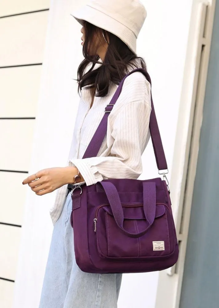 Foldable Tote Bag With Zipper, Large Purses for Women Shoulder Bag,Top Handle Satchel Handbag for Travel Work S-1044