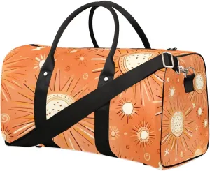 Foldable Travel Bag Cute Sun Print Lightweight Carry On Bags for Airplanes Waterproof Travel Duffle Bag For Gym Weekend Overnight