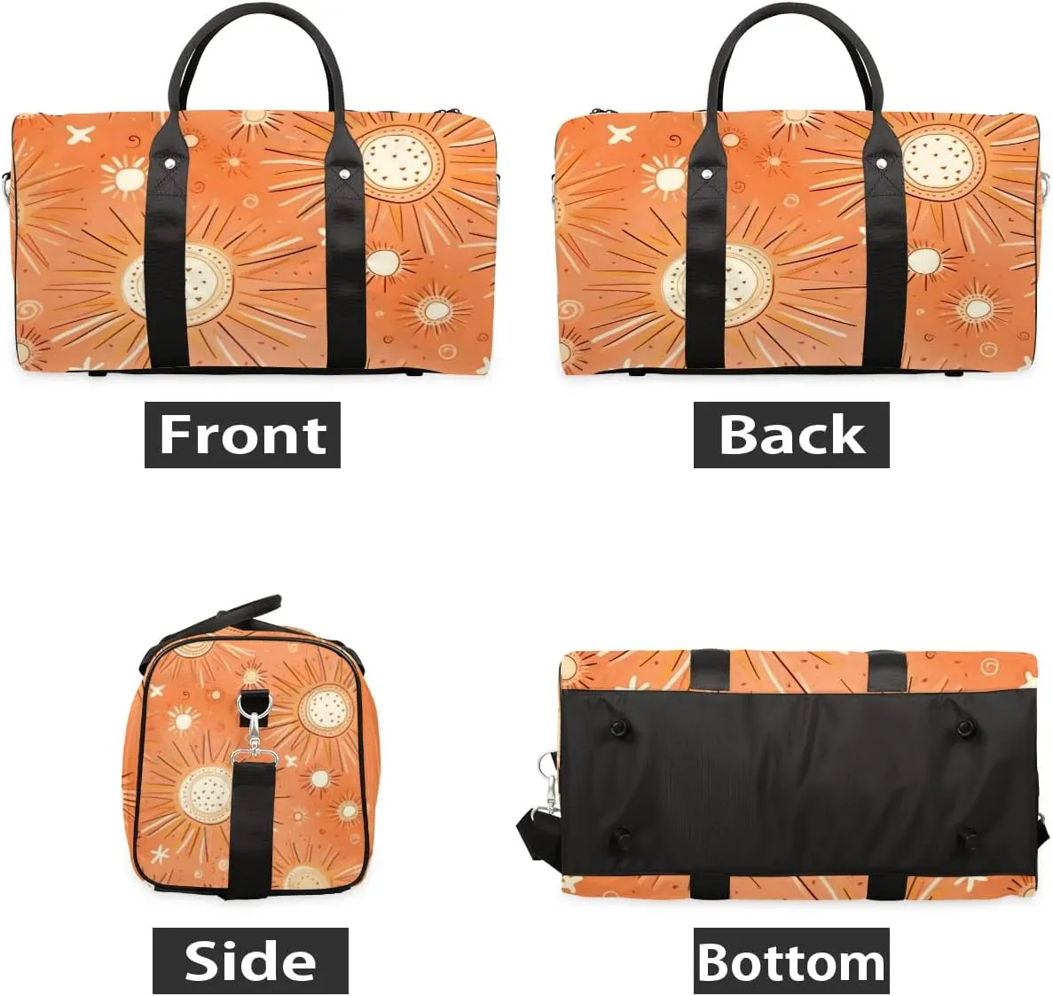 Foldable Travel Bag Cute Sun Print Lightweight Carry On Bags for Airplanes Waterproof Travel Duffle Bag For Gym Weekend Overnight