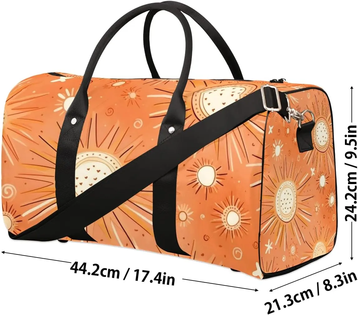 Foldable Travel Bag Cute Sun Print Lightweight Carry On Bags for Airplanes Waterproof Travel Duffle Bag For Gym Weekend Overnight