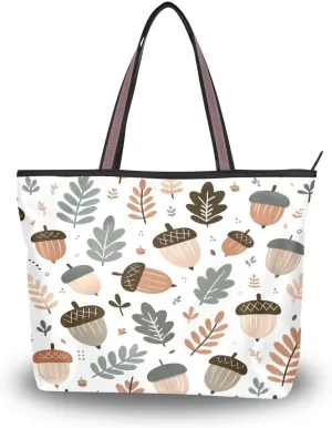 Forest Acorn Shoulder Bags Large Handle Ladies Handbag