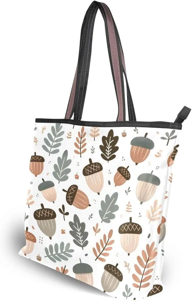 Forest Acorn Shoulder Bags Large Handle Ladies Handbag