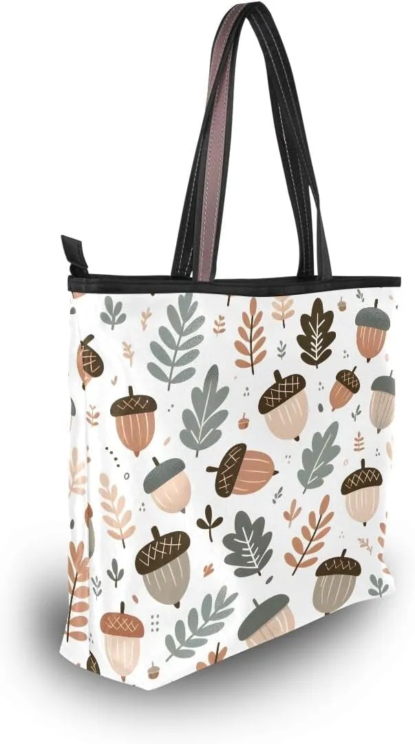 Forest Acorn Shoulder Bags Large Handle Ladies Handbag