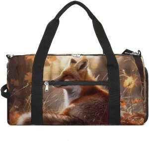 Forests Fox Sports Gym Bag Lightweight Travel Duffle Bag Carry on Weekender Bags for Women Men