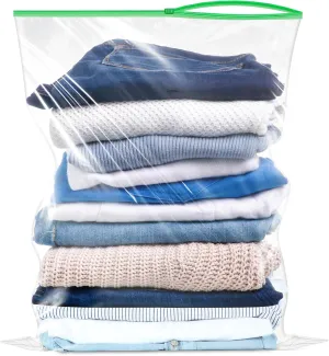 Freezer Slider Storage Bags, Pack of 24, 5 Gallon Food Storage Bag, 2 Mil 18" x 24" Reclosable Zip Clear Plastic Bag for Storage, Organization of Clothes, Shoes, Office Supplies & Travel Essentials