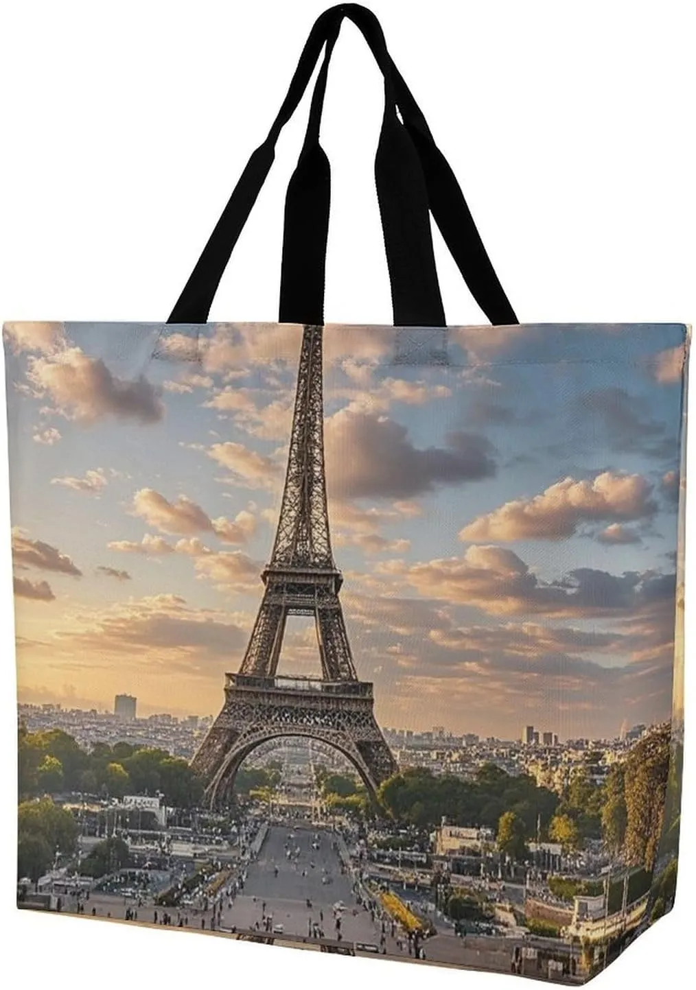 French Paris Tour Eiffel Tower Handbags Lightweight Travel Shoulder Bag Portable Cute Shopping Beach Market Bag for Men Women Hiking Yoga Gym Swimming Travel Holiday Gift