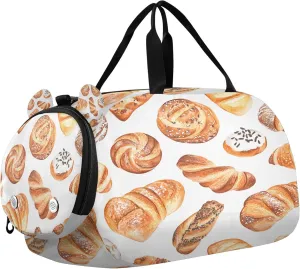 Freshly Baked Bread Kids Overnight Sports Duffel Bags with Shoe Compartment & Wet Pocket Travel Sport Gym Bag for Girls Boys