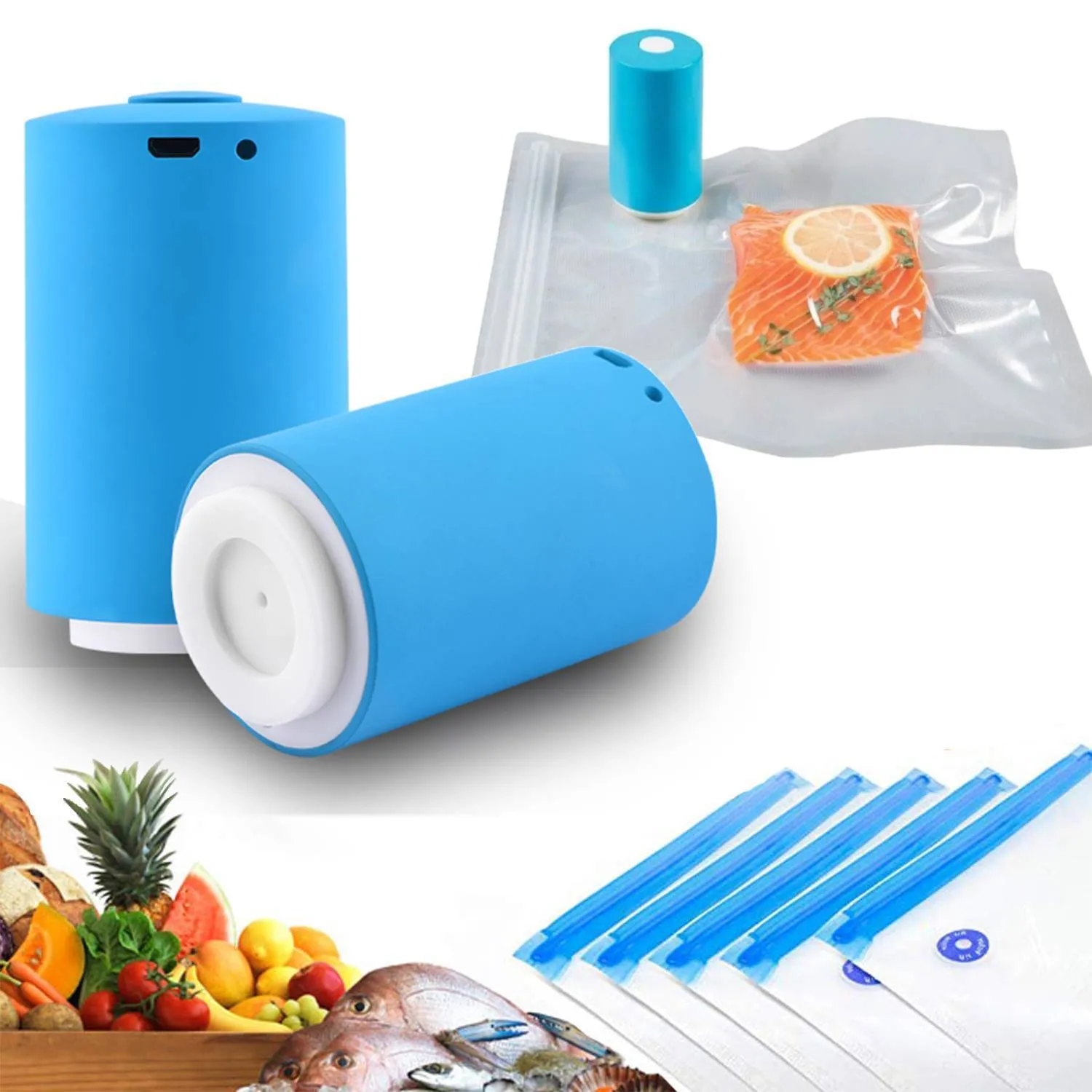FreshSeal Food-Saving Mini Vacuum & Bags