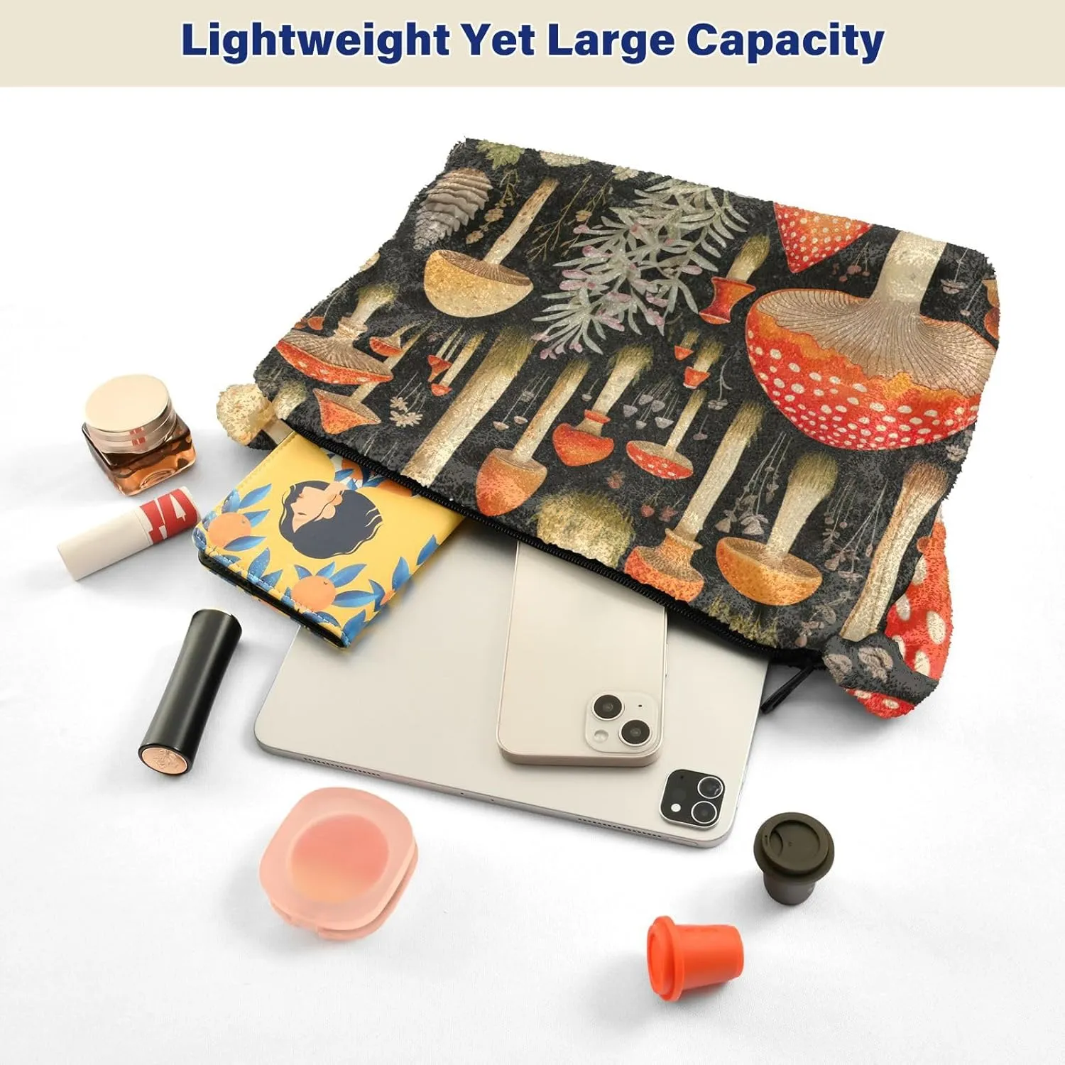 GAIGEO Colorful Forest Mushrooms Woman Shoulder Bag, Shoulder Bag for Women with Zipper, Womens Outdoor Bag