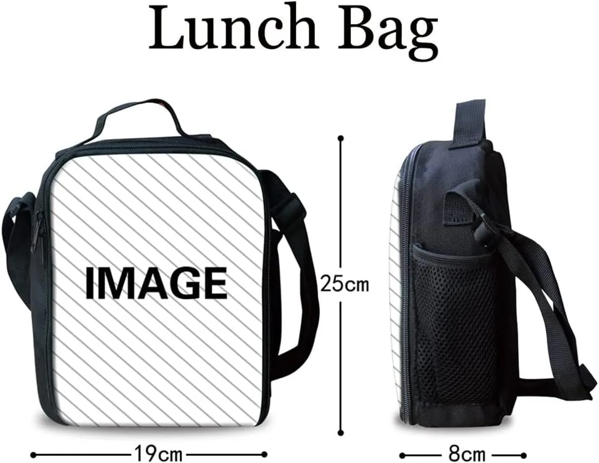 Galaxy Wolf School Bags for Boys with Lunch Box Pencil Case, Bookbag for 10-12 Year Old Kids Backpack Elementary School Girls Book Bags Lunchbox with Water Bottle Holder