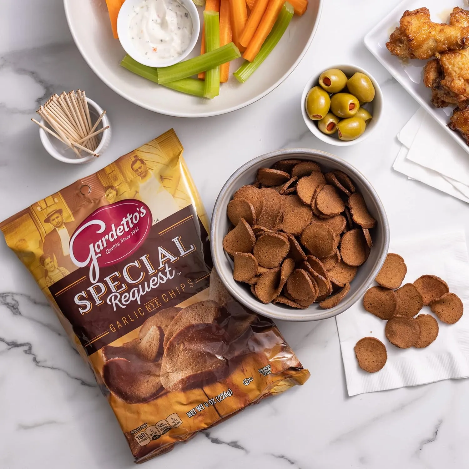 Gardetto's Special Request Garlic Rye Chips, Snack Bag, 8 oz (Pack of 12)