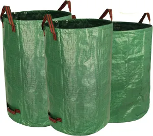 Gardzen 32&40&72 Gallon Yard Waste Bags, Reusable Heavy Duty Collapsible Garden Leaf Bags with Plastic Ring, Stand-Up Yard Waste Bin for Leaves, Lawn Debris & Grass Clippings