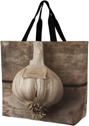 Garlic Cloves Photos Handbags Lightweight Travel Shoulder Bag Portable Cute Shopping Beach Market Bag for Men Women Hiking Yoga Gym Swimming Travel Holiday Gift