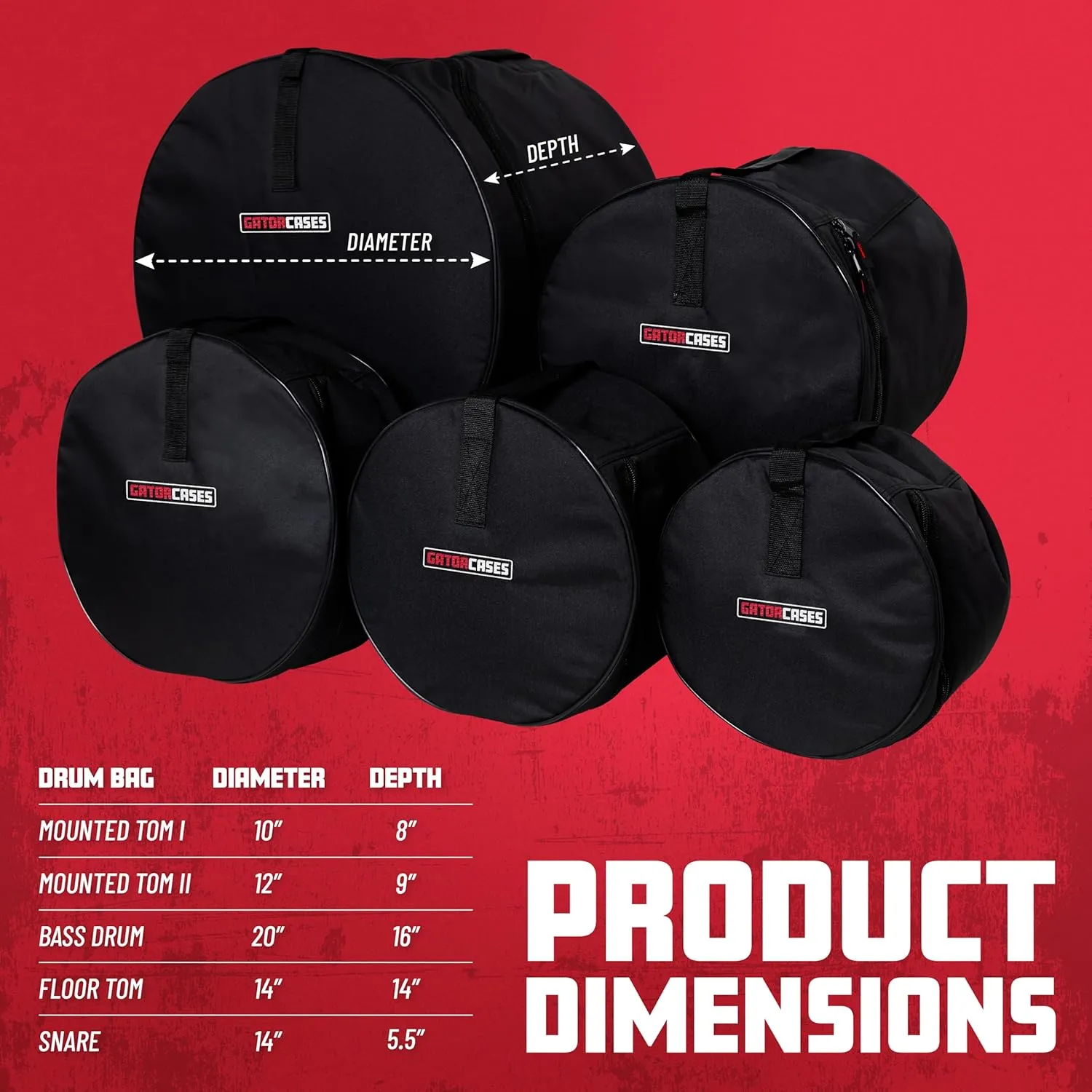 Gator Protechtor Standard Series 5-piece Jazz Fusion Set Bags