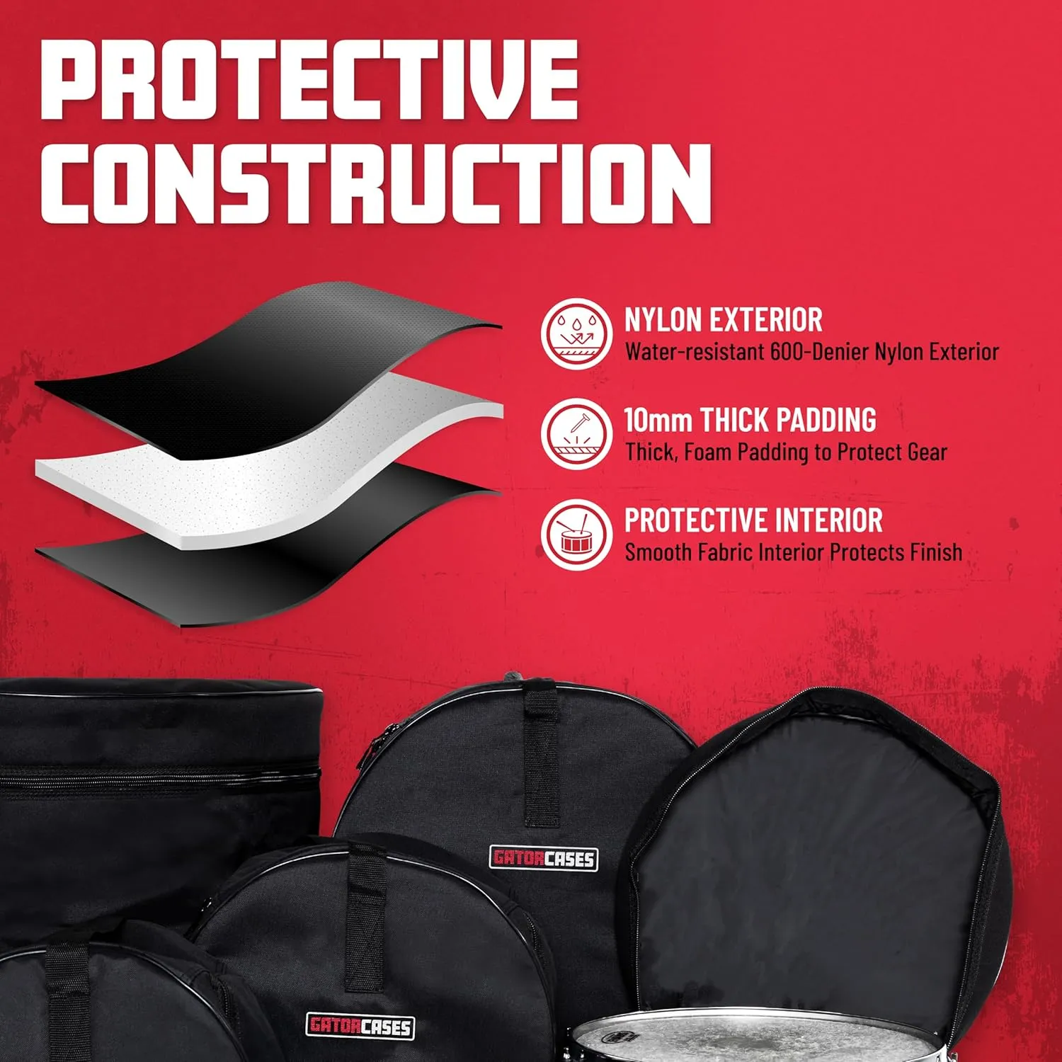 Gator Protechtor Standard Series 5-piece Jazz Fusion Set Bags