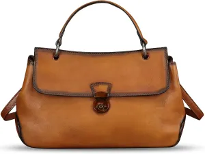 Genuine Leather Purses and Handbags for Women Vintage Leather Satchel Bags Shoulder Bag Crossbody with Strap