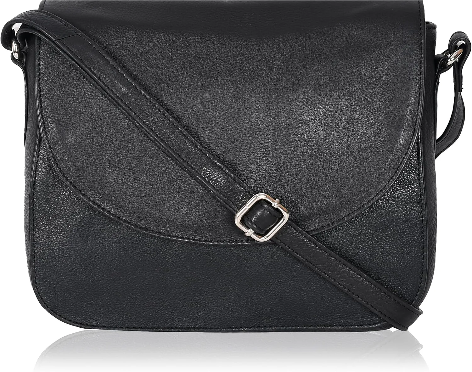 Genuine Leather Shoulder Crossbody Purse For Women with Adjustable Strap, Mobile Pocket & Outside & Inside Zipper