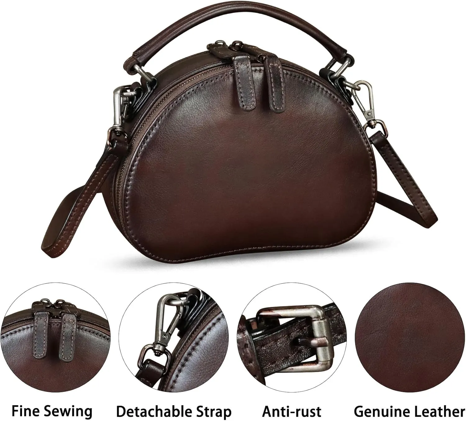 Genuine Leather Small Purses for Women Crossbody Bag Vintage Handmade Phone Bags with Strap