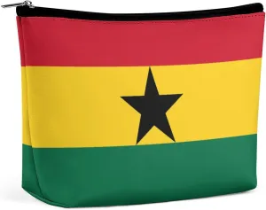Ghana Flag Portable Makeup Organizer for Travel Cosmetic Bag for Purse