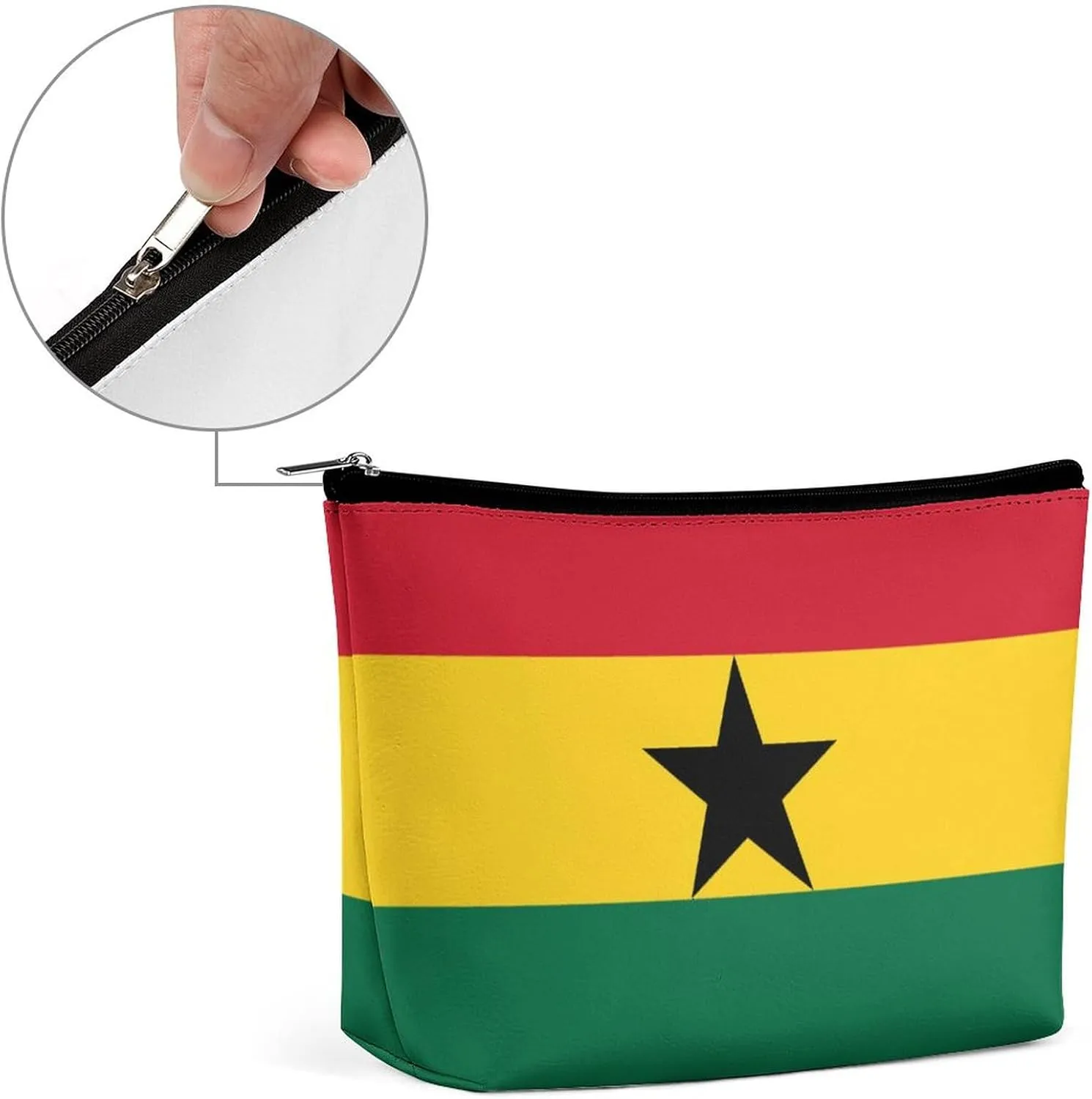 Ghana Flag Portable Makeup Organizer for Travel Cosmetic Bag for Purse