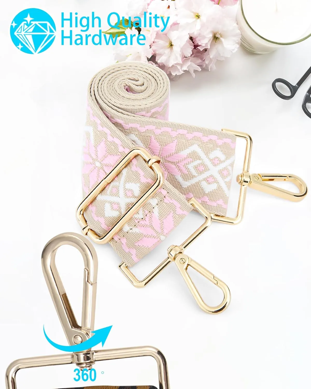 GINJKGO Purse Straps Replacement Crossbody - Adjustable Bag Strap for Purses, Wide Shoulder Strap for Women Guitar Purses