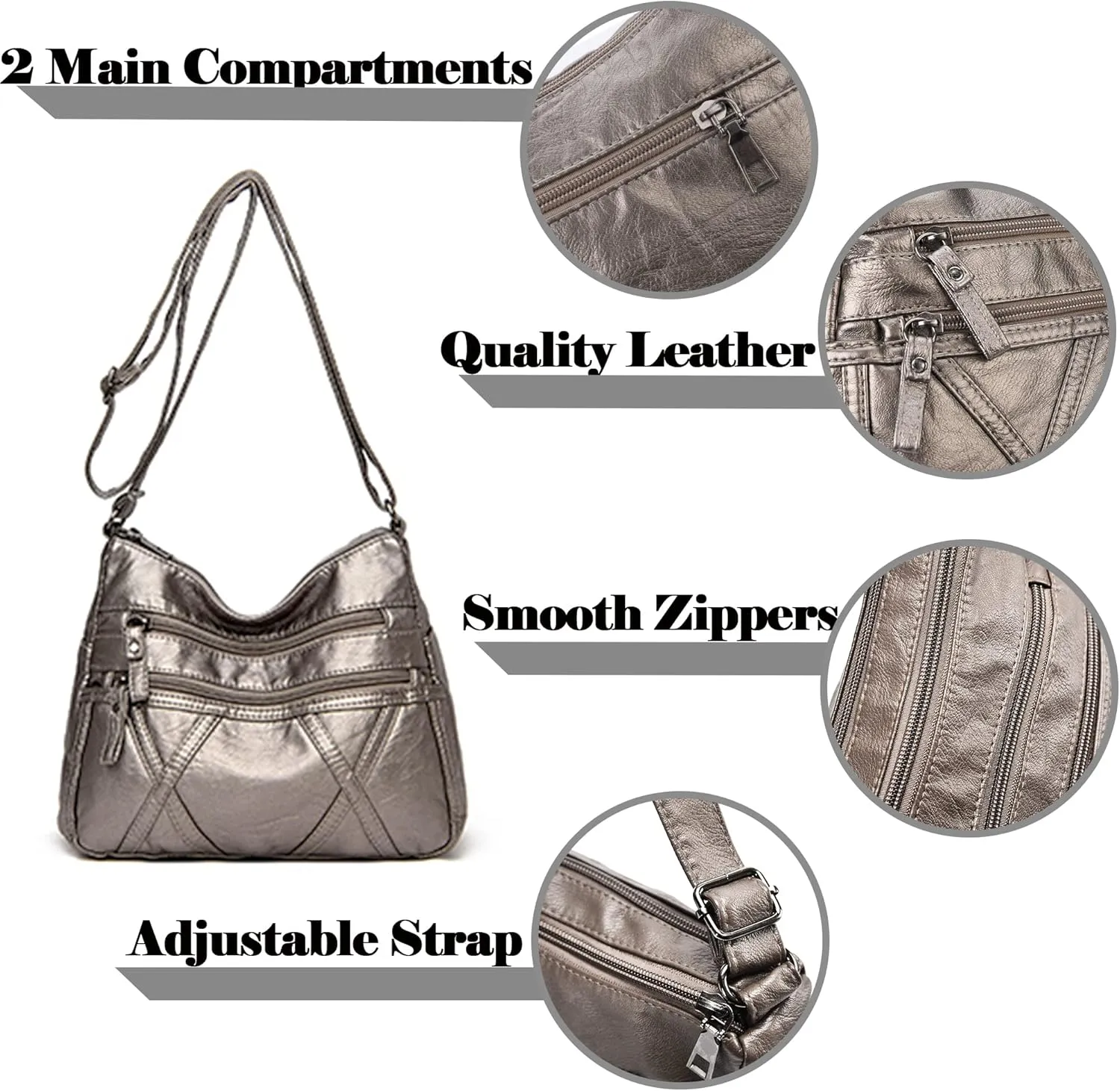 Gladdon Small Crossbody Bags for Women Leather Shoulder Purses Vegan Womens Cross body Bag Lightweight