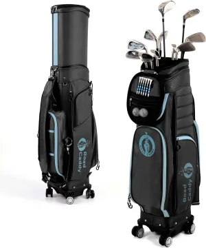 Golf Travel Bag for Airlines - 2-in-1 Original Hard Case Travel Golf Bags with Wheels and Rain Cover, Retractable Heavy Duty Case for Airlines